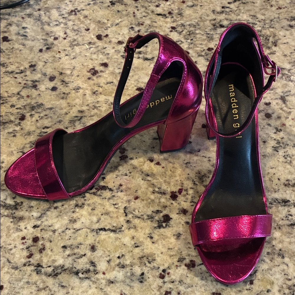 Madden Girl Metallic Fuchsia Heels